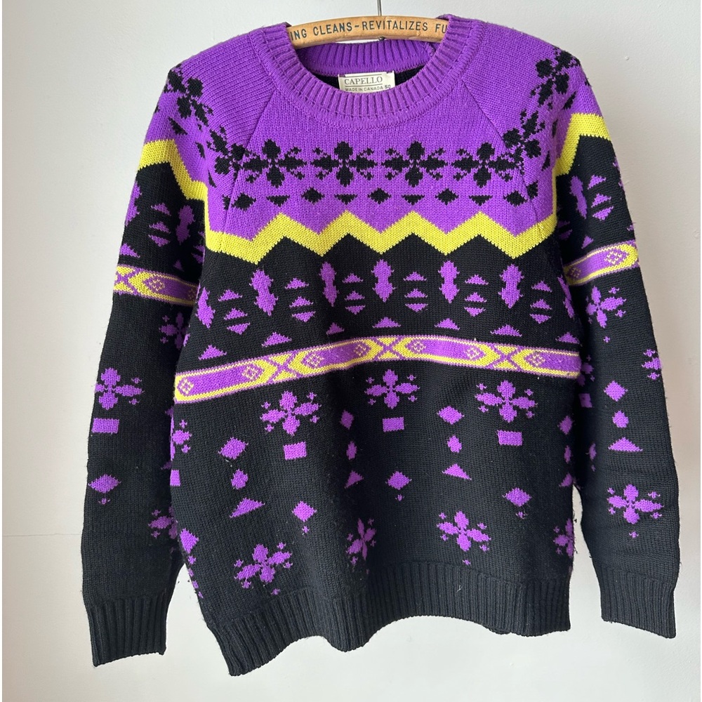 Vintage 1990s Capello Abstract Knitted Sweater  pullover sweatshirt